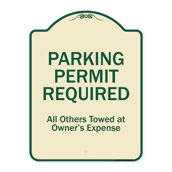 Designer Series-Parking Permit Required All Others Towed Owners Expense, 18" L, 24" H, TG-1824-9798